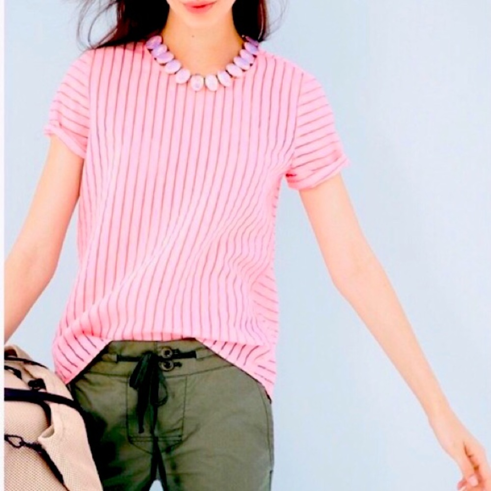 NWOT J. Crew Sheer Striped Blouse